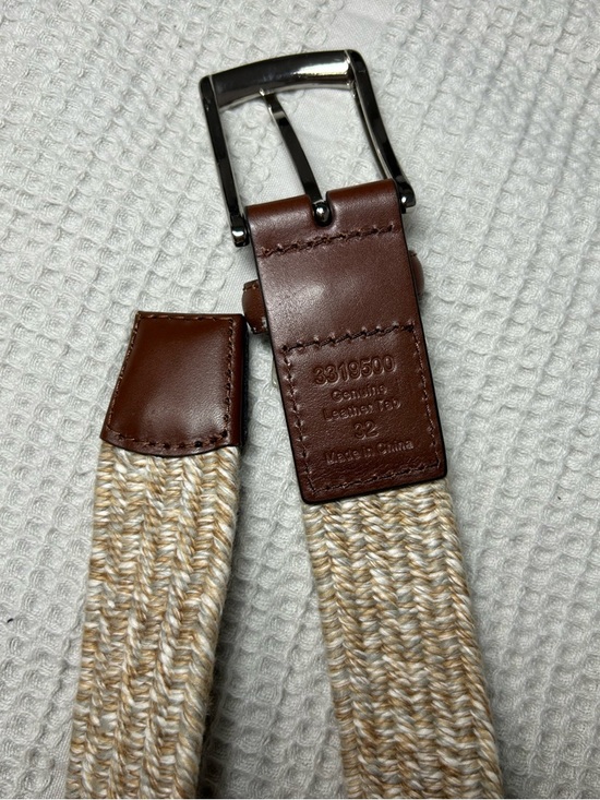 Pebble Beach Canvas Belt with Leather Ends - Picture 3 of 4
